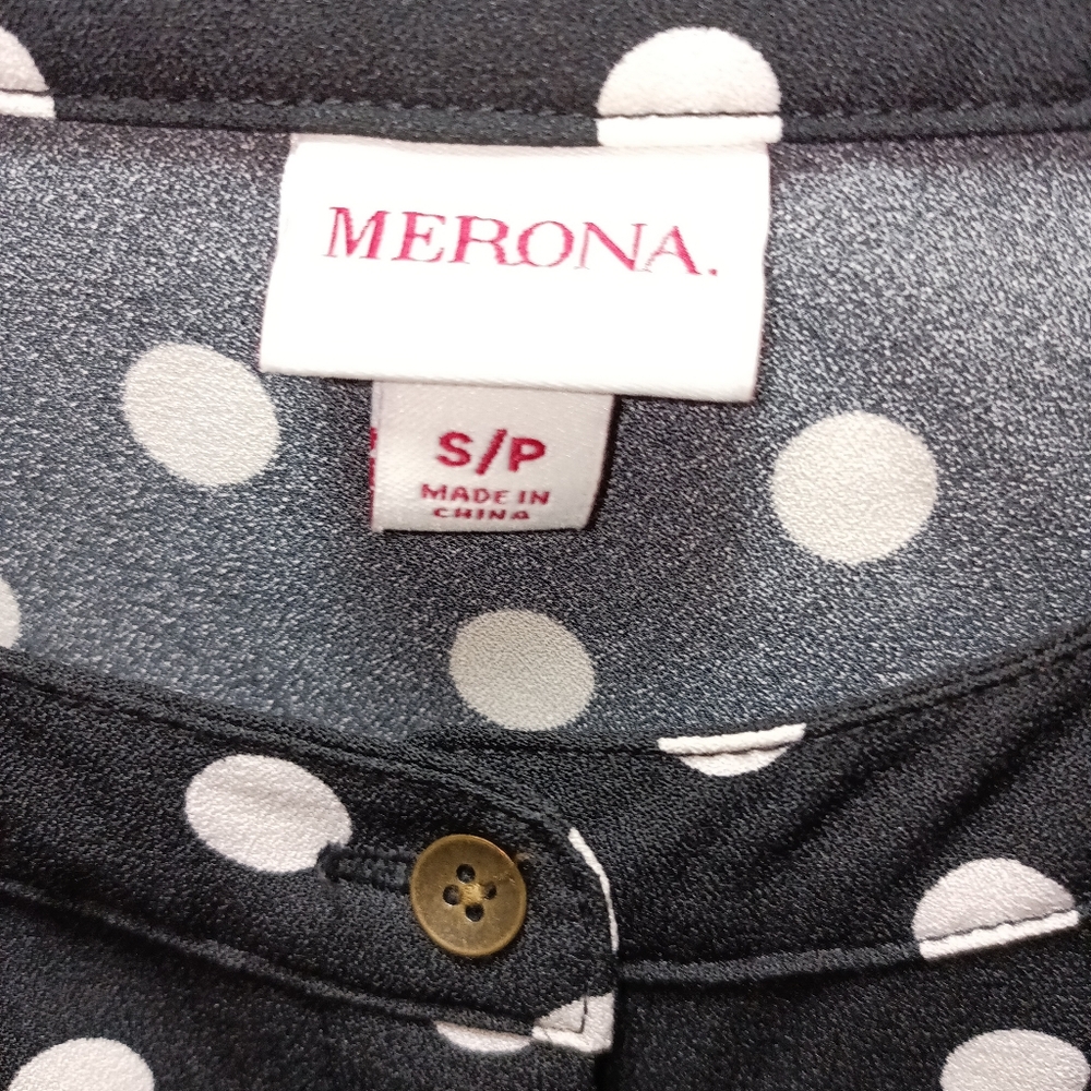 Merona Women's Black and White Polka dot Dress Small - Picture 3 of 3